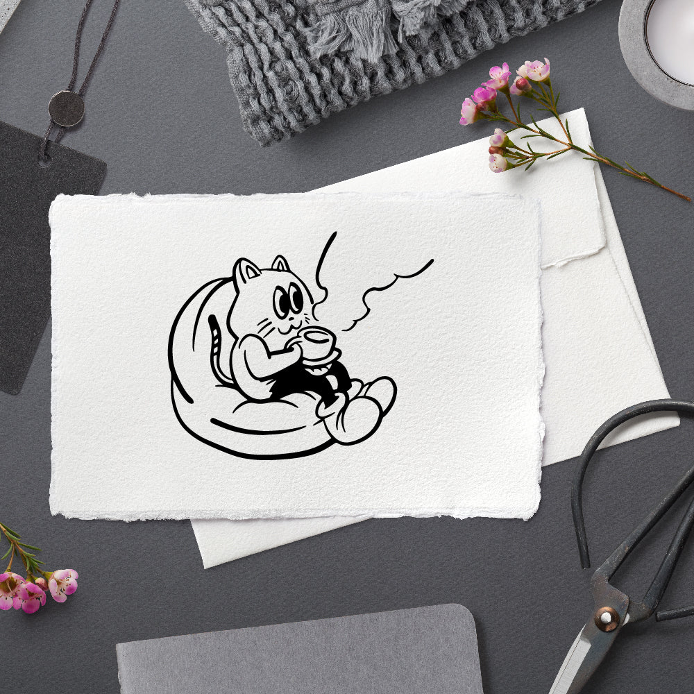 Stempidoo® - Kaffe trinkende Katze - Motivstempel
