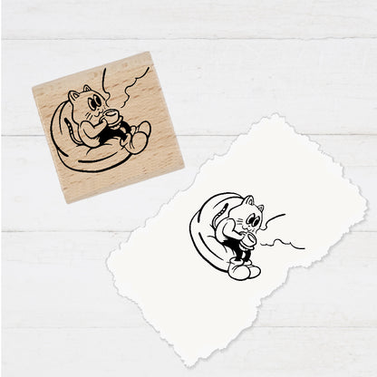 Stempidoo® - Kaffe trinkende Katze - Motivstempel