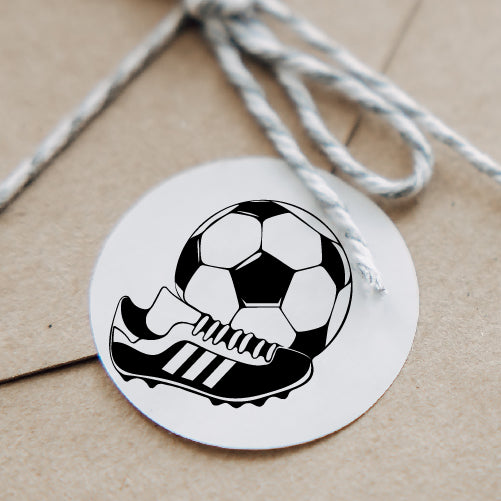 Motivstempel - Fussball - mit Kickschuh - EURO 2024 - Stempel Geschenk - DIY Stempel zum Basteln von Karten, Papier, Stoffen, Holz, Dekoration