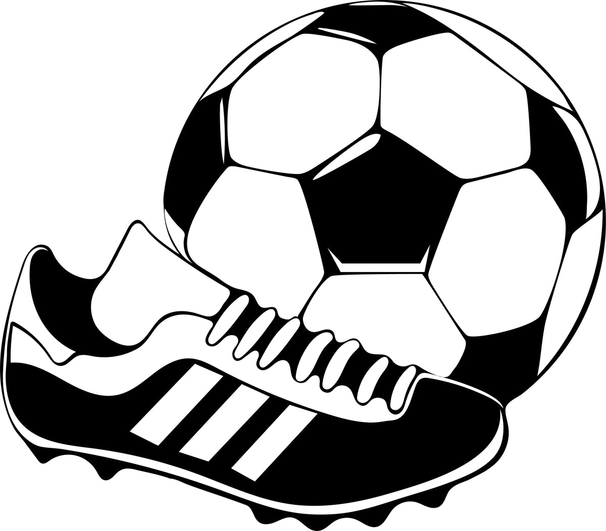 Stempidoo® - Fussball - mit Kickschuh - Motivstempel