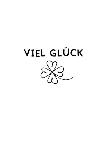 Stempidoo® - VIEL GLÜCK  mit Kleeblatt - Motivstempel