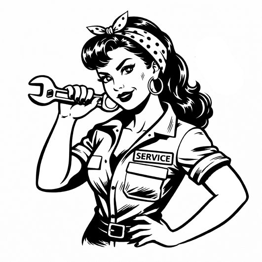 Stempidoo® Rockabilly Style - Mechanikerin - Holzstempel 