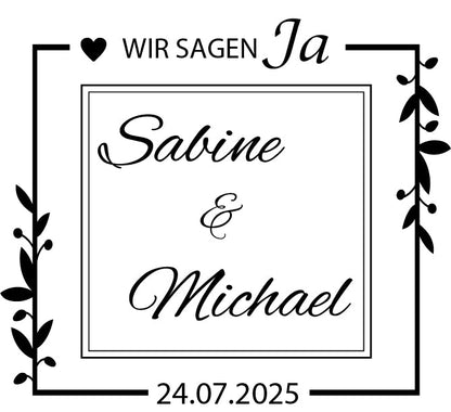Stempidoo® Hochzeitsstempel - personalisierbar - Motivstempel