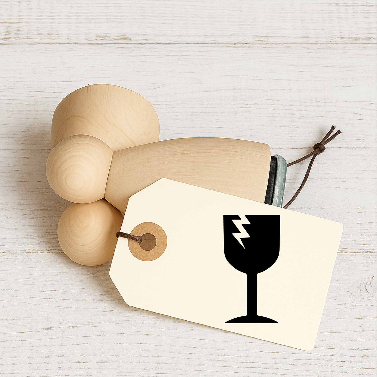 Stempidoo - Maxi Mini - Motivstempel - Fracht Symbol - Fragil - Stempel für Büro oder zum Basteln von Karten, DIY, Papier, Stoffen