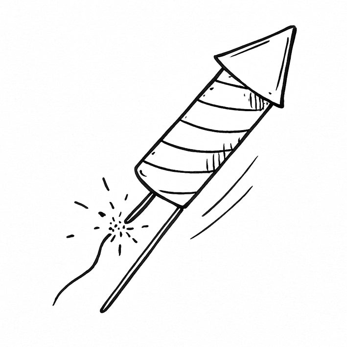 Stempidoo - Maxi Mini - Motivstempel - Silvesterrakete - Stempel zum Basteln von Karten, DIY, Papier, Stoffen 