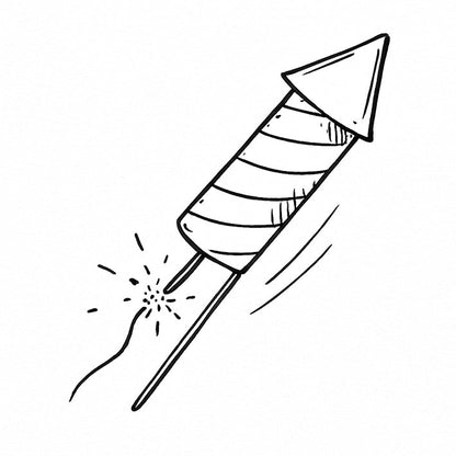 Stempidoo - Maxi Mini - Motivstempel - Silvesterrakete - Stempel zum Basteln von Karten, DIY, Papier, Stoffen 