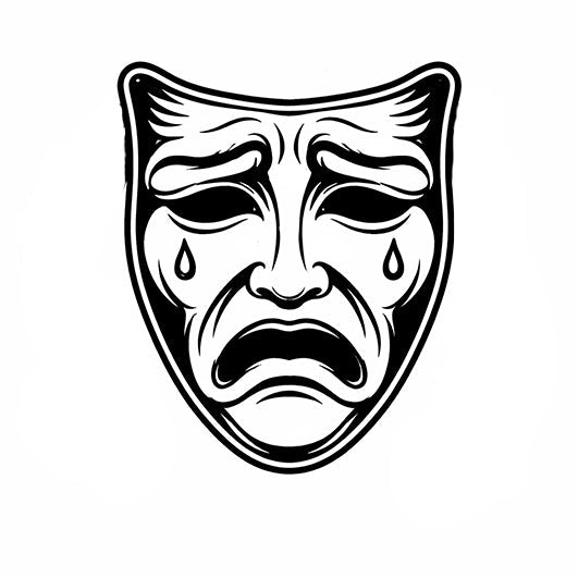 Stempidoo - Maxi Mini - Motivstempel - Drama Maske -Theater - Stempel zum Basteln von Karten, DIY, Papier, Stoffen, Scrapbooking