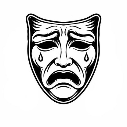 Stempidoo - Maxi Mini - Motivstempel - Drama Maske -Theater - Stempel zum Basteln von Karten, DIY, Papier, Stoffen, Scrapbooking