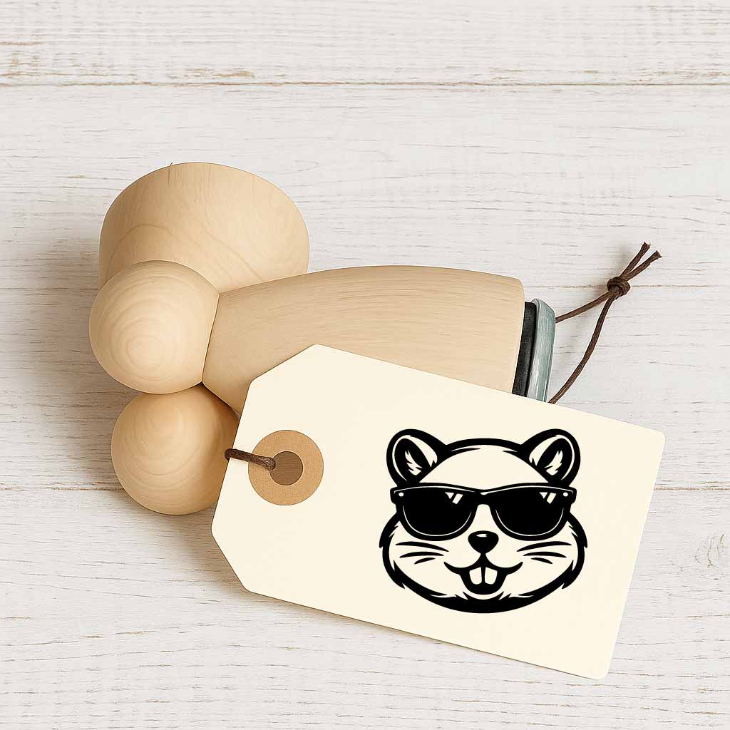 Stempidoo - Maxi Mini - Motivstempel - Cool Hamster mit Sonnenbrille- Stempel für Fun, Party & Beruf oder zum Basteln von Karten, DIY, Papier, Stoffen, Scrapbooking 