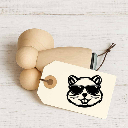 Stempidoo - Maxi Mini - Motivstempel - Cool Hamster mit Sonnenbrille- Stempel für Fun, Party & Beruf oder zum Basteln von Karten, DIY, Papier, Stoffen, Scrapbooking 