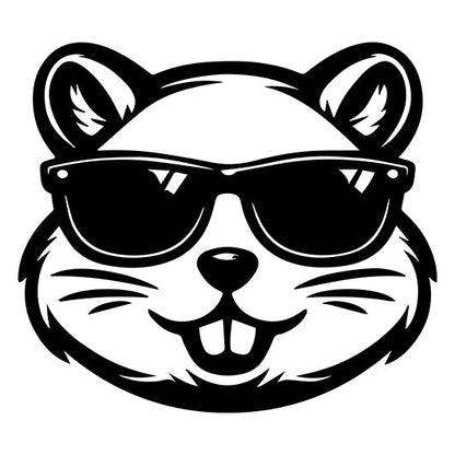 Stempidoo - Maxi Mini - Motivstempel - Cool Hamster mit Sonnenbrille- Stempel für Fun, Party & Beruf oder zum Basteln von Karten, DIY, Papier, Stoffen, Scrapbooking 