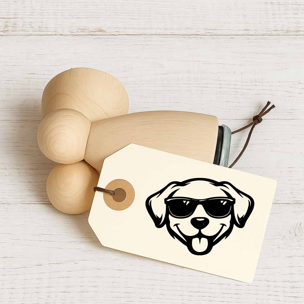Stempidoo - Maxi Mini - Motivstempel - Cool Hund mit Sonnenbrille- Stempel für Fun, Party & Beruf oder zum Basteln von Karten, DIY, Papier, Stoffen, Scrapbooking