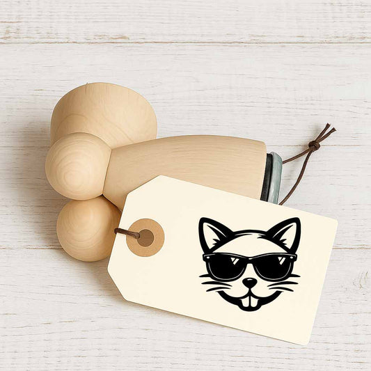 Stempidoo - Maxi Mini - Motivstempel - Coole Katze mit Sonnenbrille- Stempel für Fun, Party & Beruf oder zum Basteln von Karten, DIY, Papier, Stoffen, Scrapbooking 