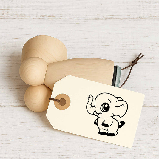 Stempidoo - Maxi Mini - Motivstempel - Elefant- Tiermotiv - Stempel für Fun, Party & Beruf oder zum Basteln von Karten, DIY, Papier, Stoffen, Scrapbooking
