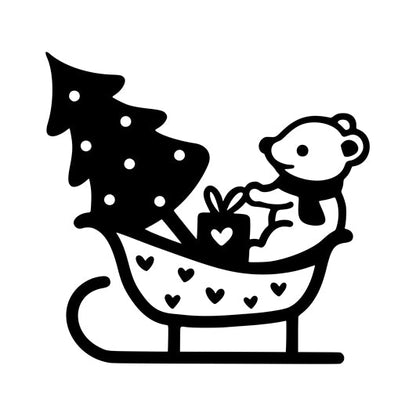 Stempidoo® - Schlitten mit Geschenken - Ministempel Ø 22 mm