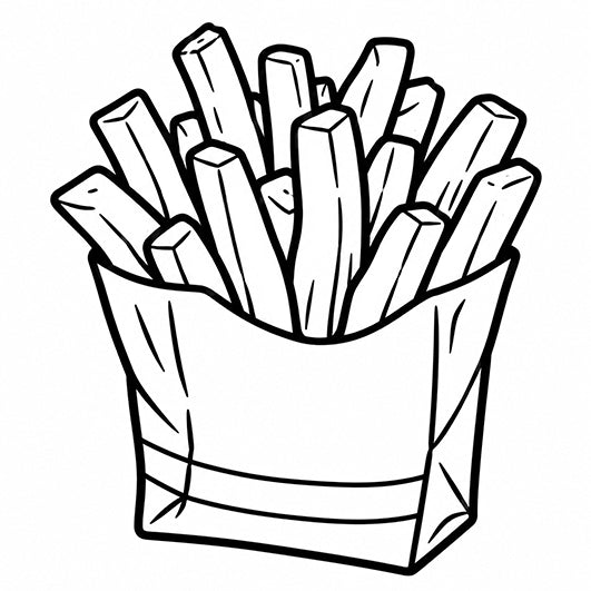 Stempidoo® - Tüte Pommes Frites  - Ministempel Ø 22 mm