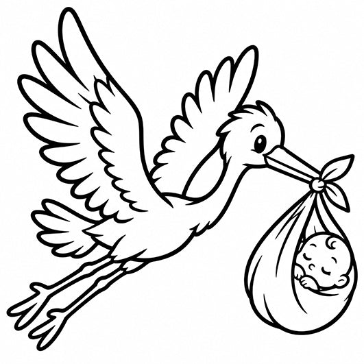 Stempidoo® - Klapperstorch  - Ministempel Ø 22 mm