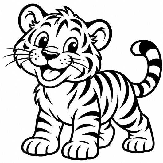 Stempidoo® - Tiger Comic Style – Ministempel Ø 22 mm 