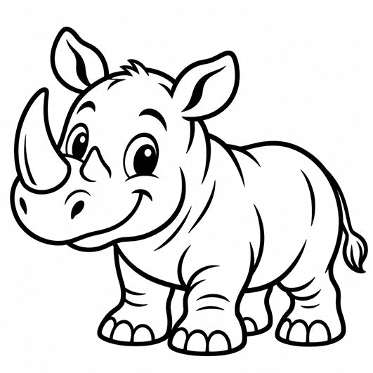 Stempidoo® - Nashorn Comic Style – Ministempel Ø 22 mm 