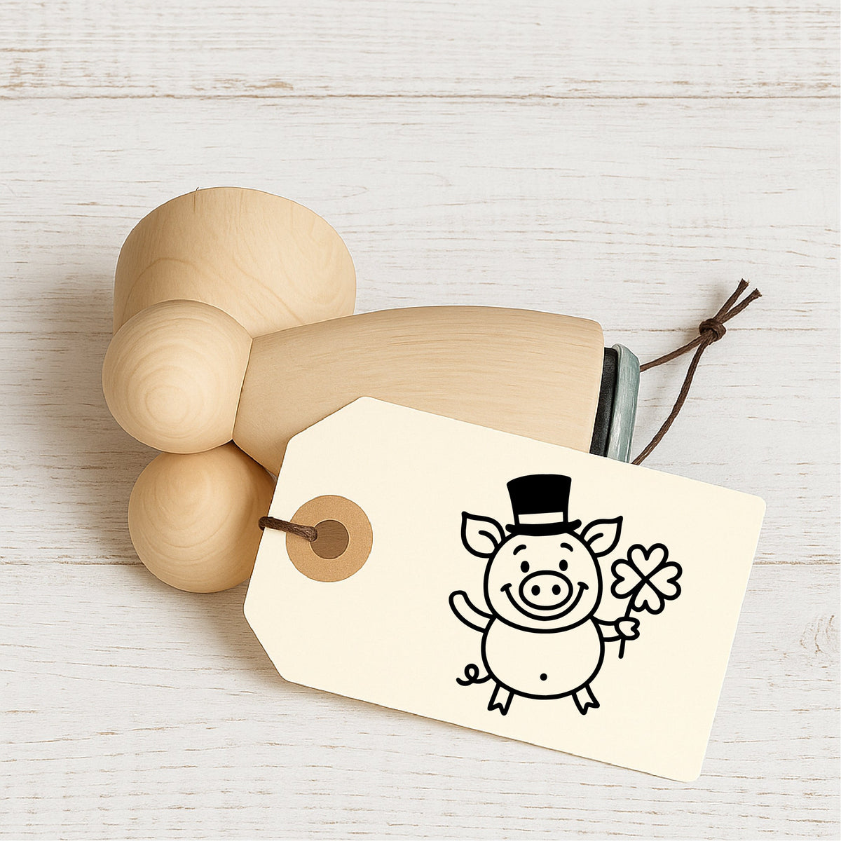 Stempidoo - Maxi Mini - Motivstempel - Glücksschwein - Stempel zum Basteln von Karten, DIY, Papier, Stoffen