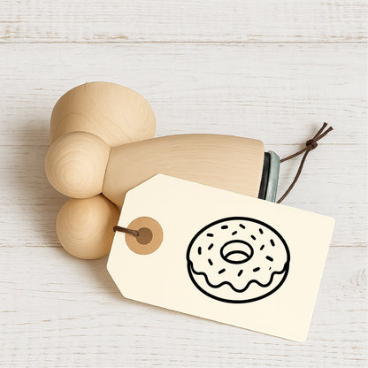 Stempidoo Mini Motivstempel Donut – Holzstempel für Karten, Scrapbooking, DIY, Basteln & Papier 