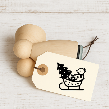 Stempidoo® - Schlitten mit Geschenken - Ministempel Ø 22 mm