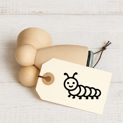 Stempidoo Maxi Mini Motivstempel Raupe – Holzstempel für Karten, Scrapbooking, DIY, Basteln & Papier