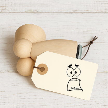 Stempidoo - Maxi Mini - Motivstempel - entsetzter Emoji - Stempel zum Basteln von Karten, DIY, Papier, Stoffen