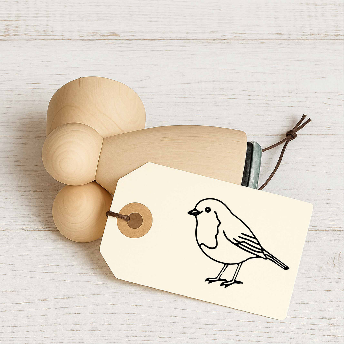 Stempidoo Maxi Mini Motivstempel Rotkehlchen – Holzstempel für Karten, Scrapbooking, DIY, Basteln & Papier