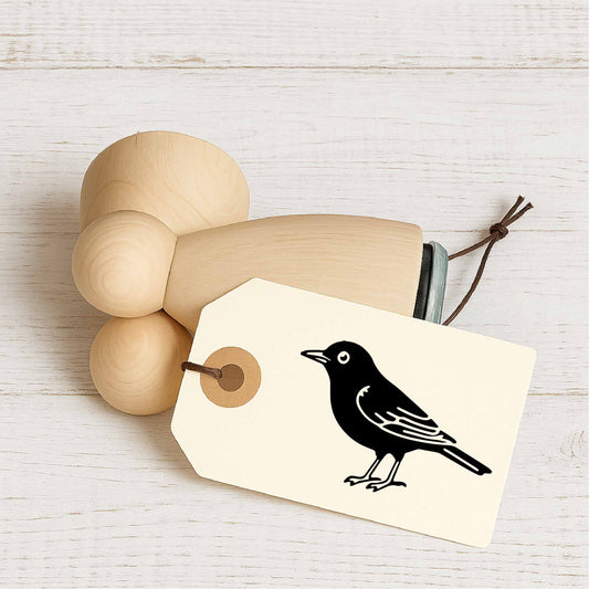 Stempidoo Maxi Mini Motivstempel Amsel – Holzstempel für Karten, Scrapbooking, DIY, Basteln & Papier 