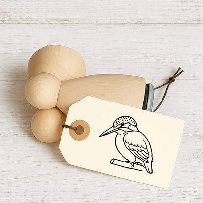 Stempidoo Maxi Mini Motivstempel Eisvogel – Holzstempel für Karten, Scrapbooking, DIY, Basteln & Papier 