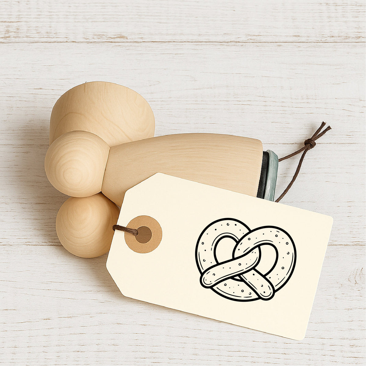 Stempidoo Mini Motivstempel Brezel – Holzstempel für Karten, Scrapbooking, DIY, Basteln & Papier