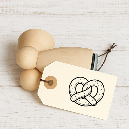 Stempidoo Mini Motivstempel Brezel – Holzstempel für Karten, Scrapbooking, DIY, Basteln & Papier
