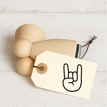 Stempidoo Mini Motivstempel emoji - Pommes-Gabel – Holzstempel für Karten, Scrapbooking, DIY, Basteln & Papier