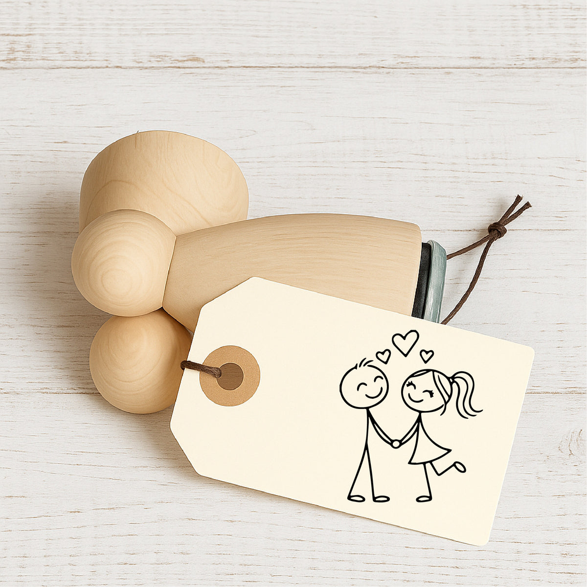 Stempidoo® Strichfigur - verliebtes Paar – Ministempel Ø 22 mm 