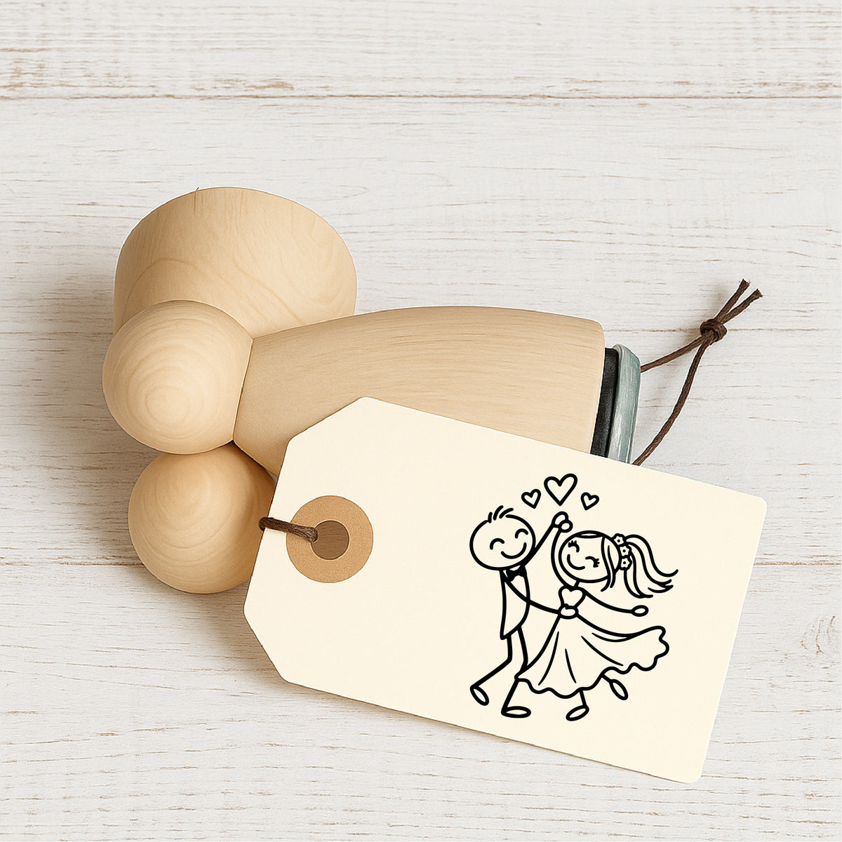 Stempidoo® Strichfigur - Tanzendes Paar  – Ministempel Ø 22 mm 