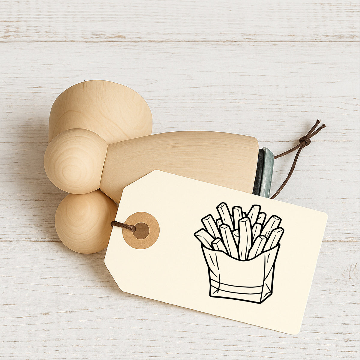 Stempidoo® - Tüte Pommes Frites  - Ministempel Ø 22 mm