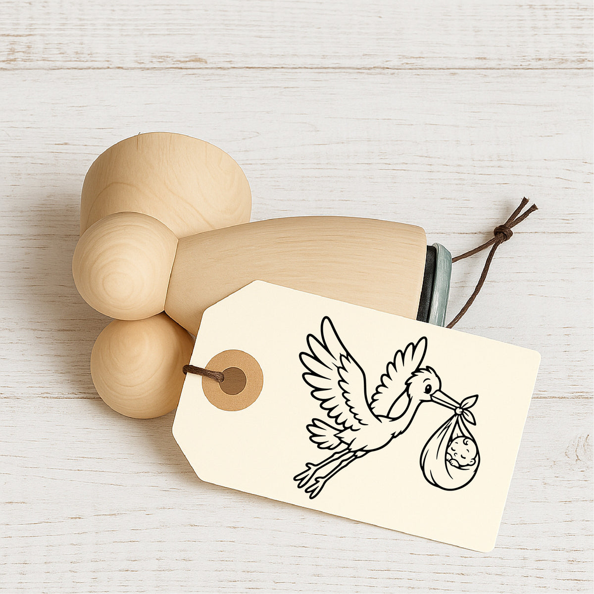 Stempidoo® - Klapperstorch  - Ministempel Ø 22 mm