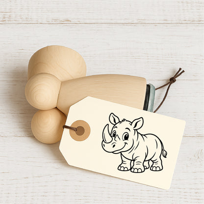 Stempidoo® - Nashorn Comic Style – Ministempel Ø 22 mm 